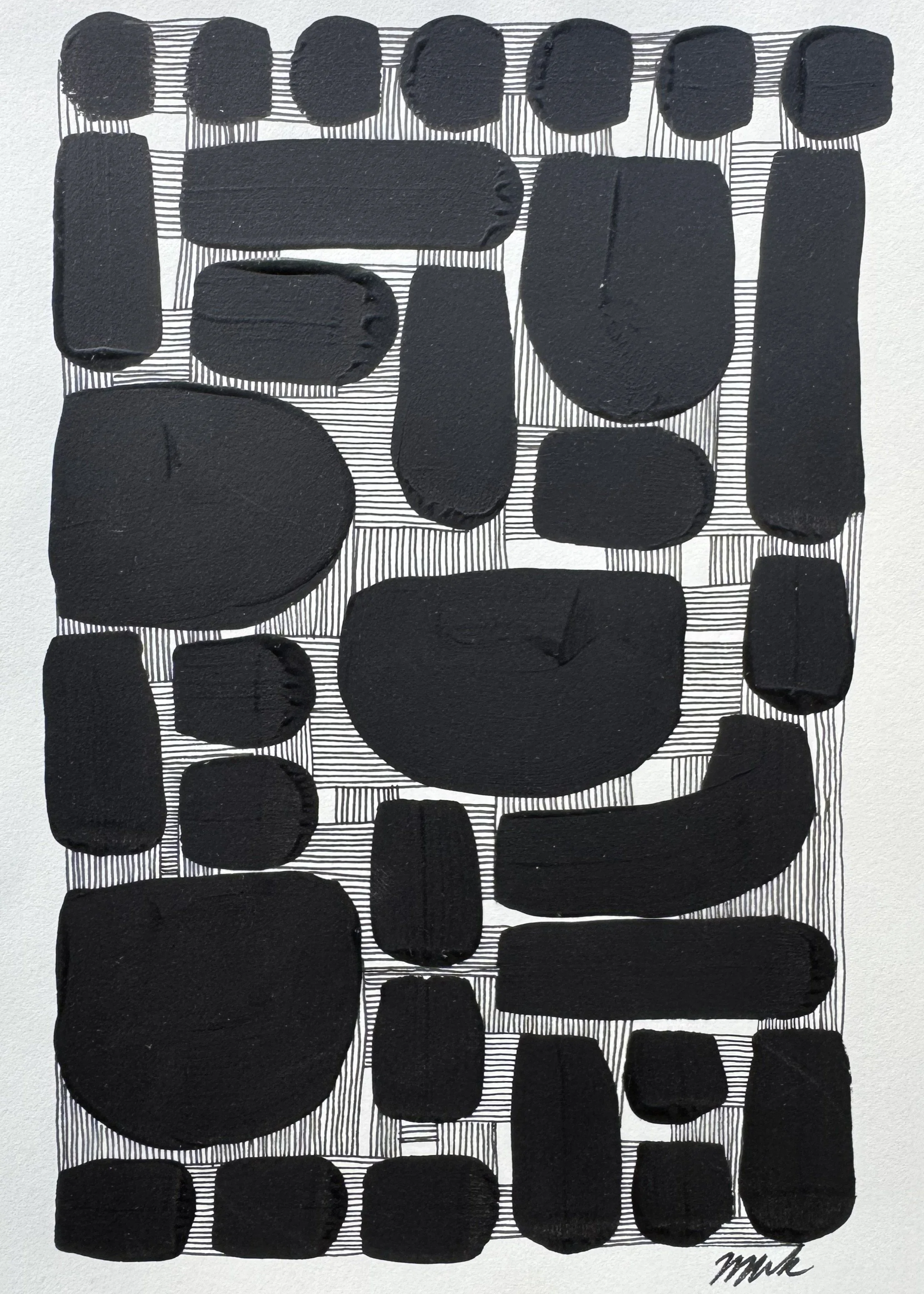 Mixed Media Study No. 20 — 2026 — Ink & acrylic on paper