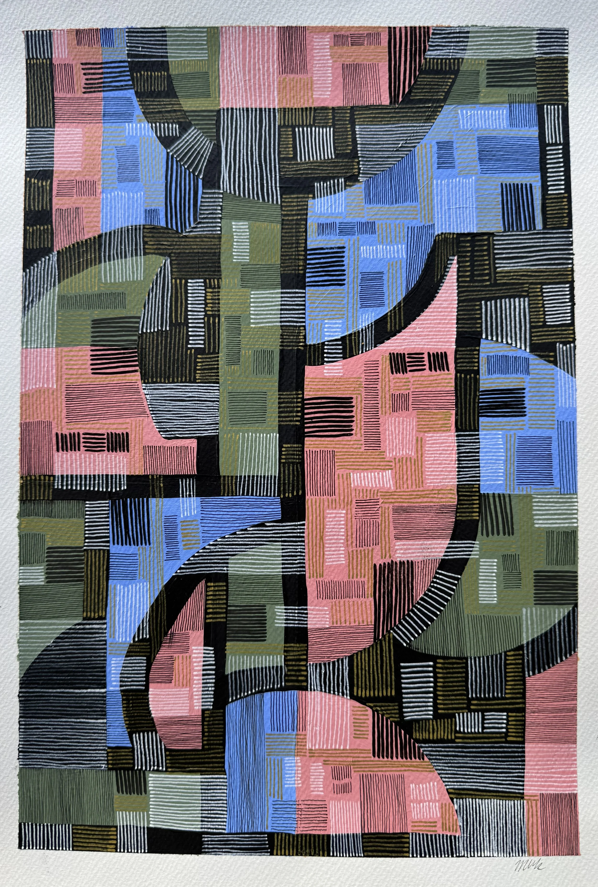 Mixed Media Study No. 15 — 2025 — Ink & acrylic on paper