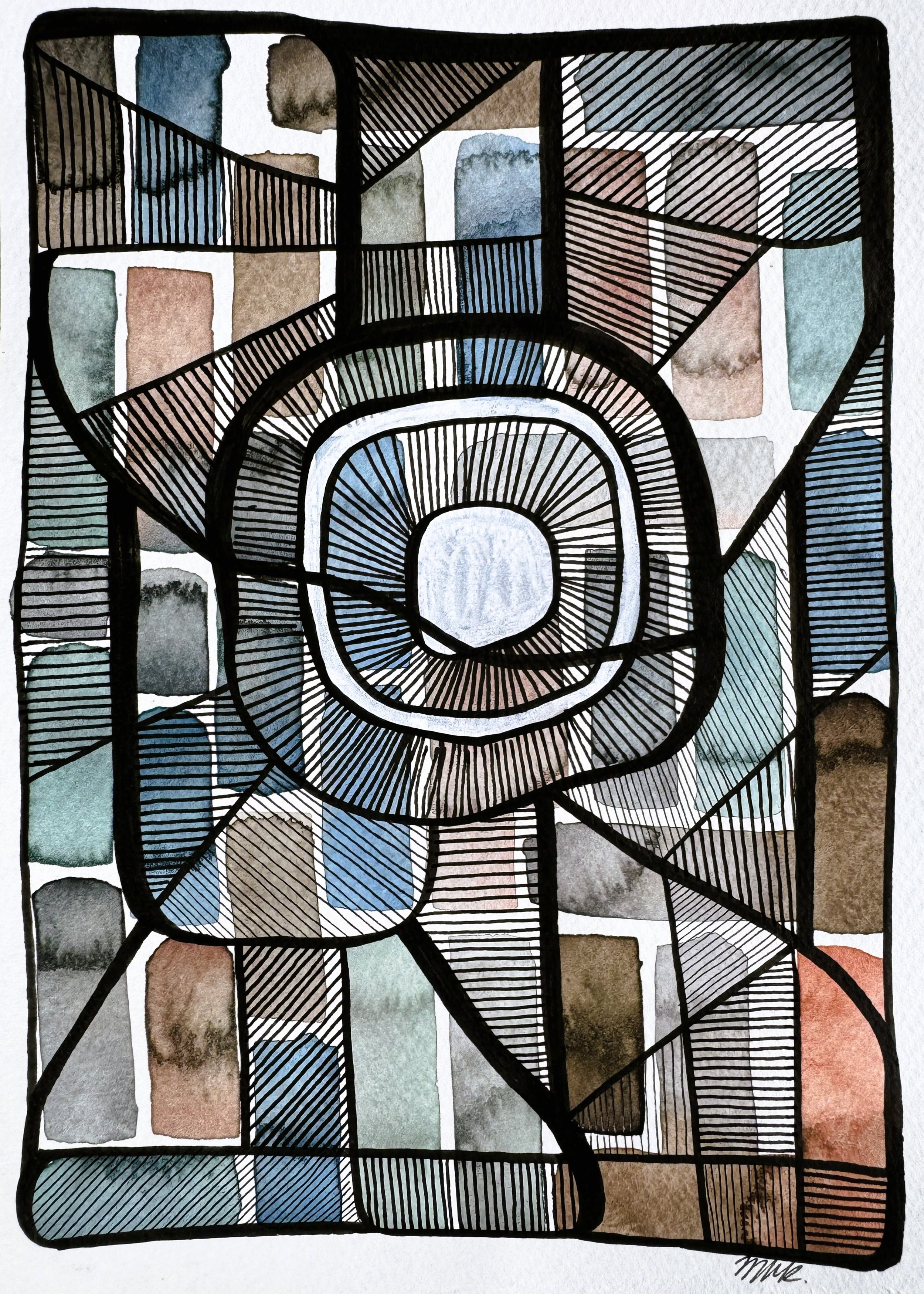 Wash Study No. 10 — 2026 — Ink & watercolour on paper