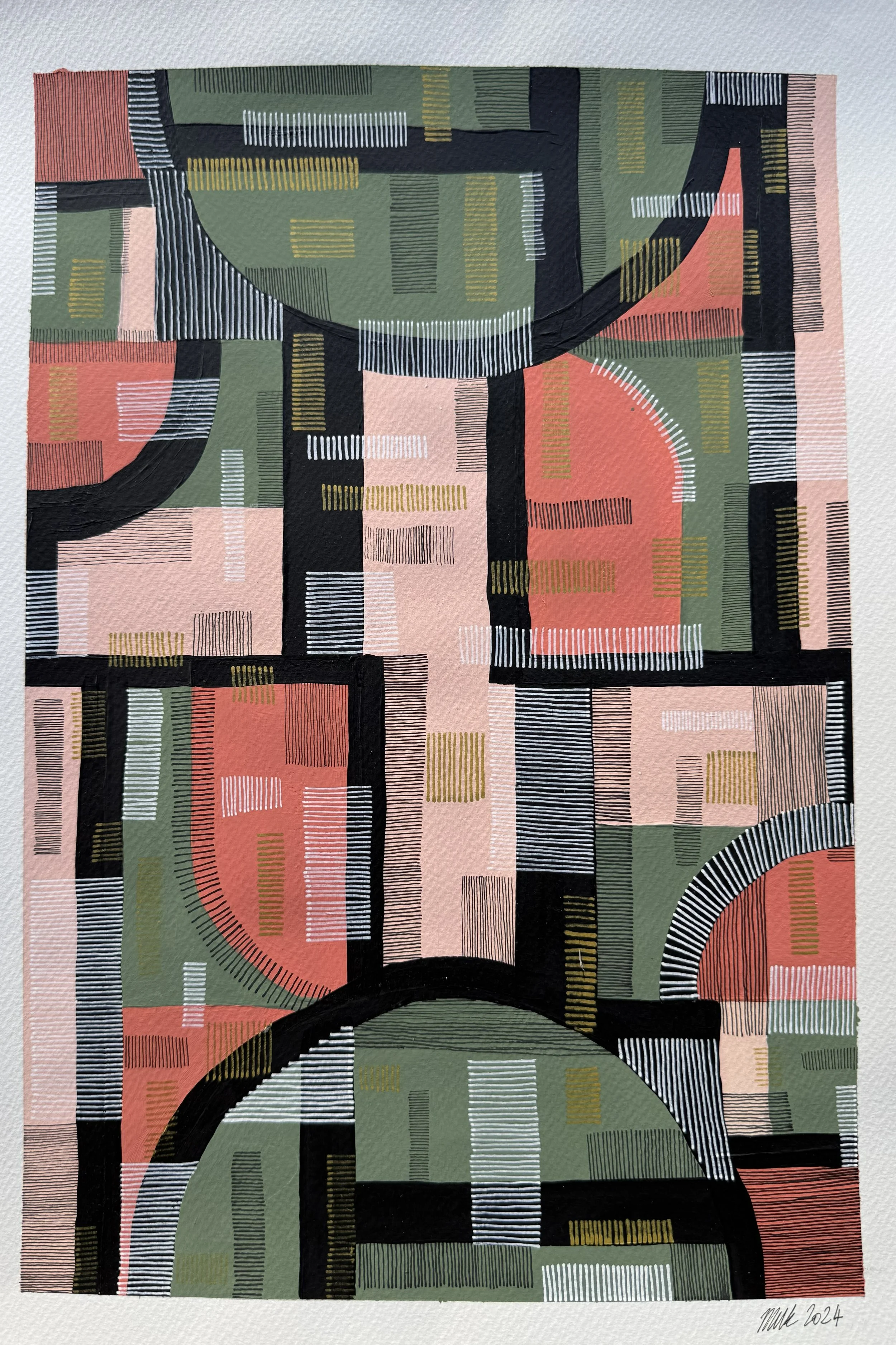 Mixed Media Study No. 06 — 2024 — Ink & acrylic on paper