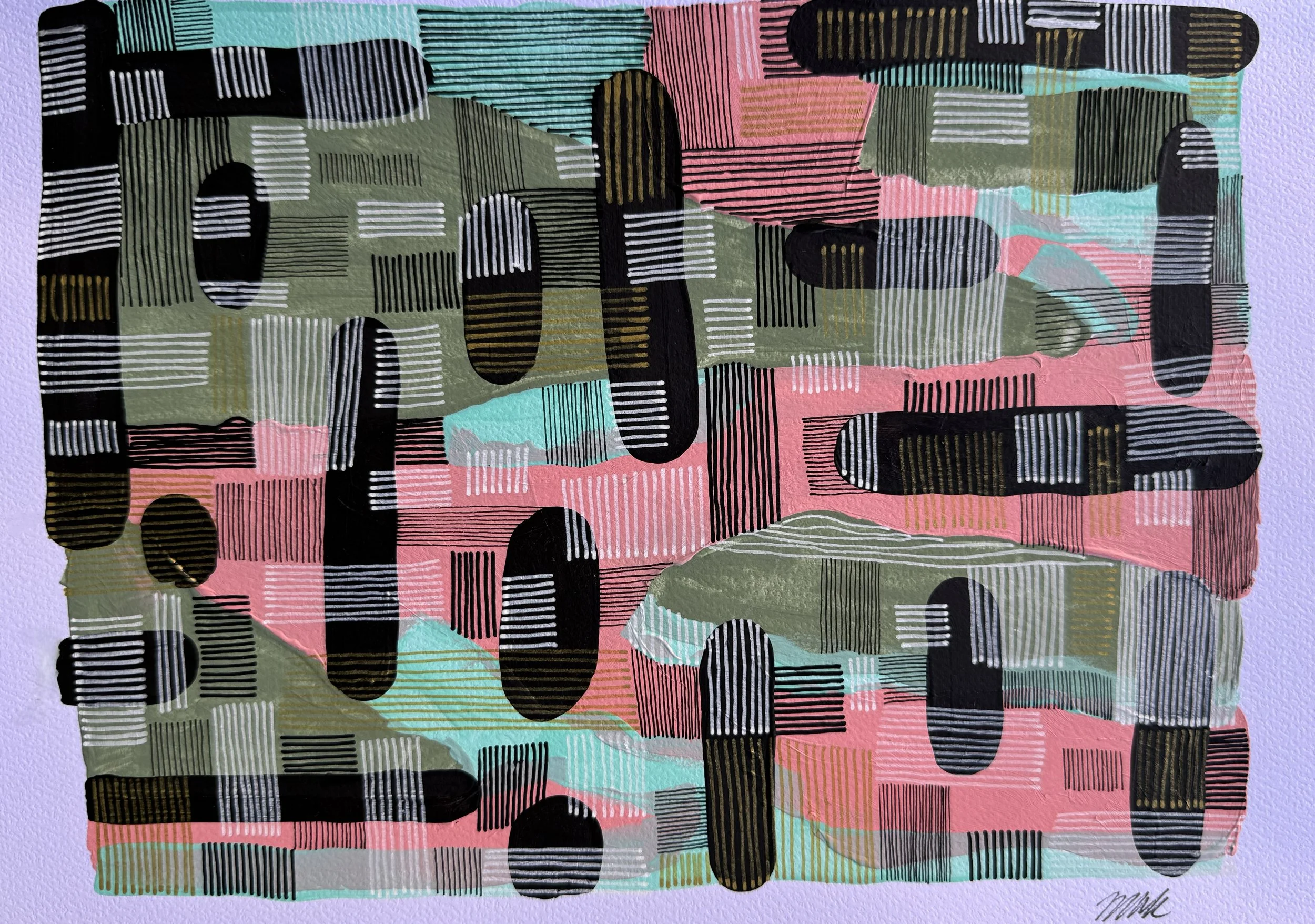 Mixed Media Study No. 03 — 2024 — Ink & acrylic on paper