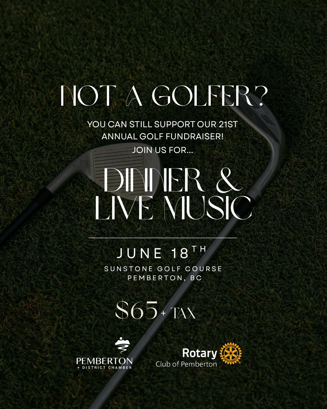Not golfing? You can still be part of the evening &mdash; and support two organizations that help strengthen our community. 

Join us on June 18th for a fun summer evening featuring live music from Steph Lundy, a delicious dinner, awards, and a silen