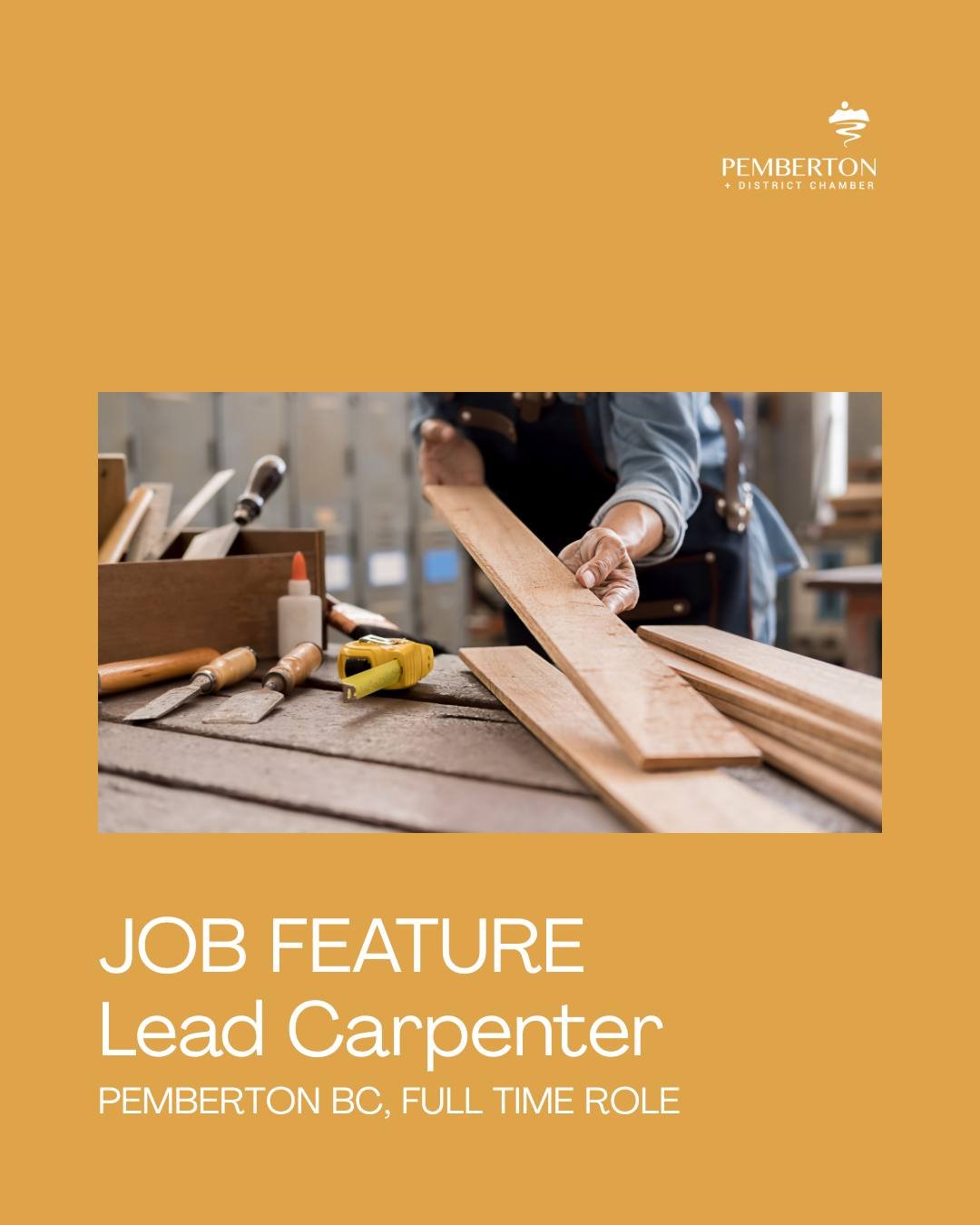 Member Job Opportunity | Lead Carpenter

One of our Chamber members, Murphy Construction, is hiring a Lead Carpenter to join their team in Pemberton! @murphyconstructioncorp 

-Full-time, year-round
-$35&ndash;$45/hour (based on experience)
-Pemberto