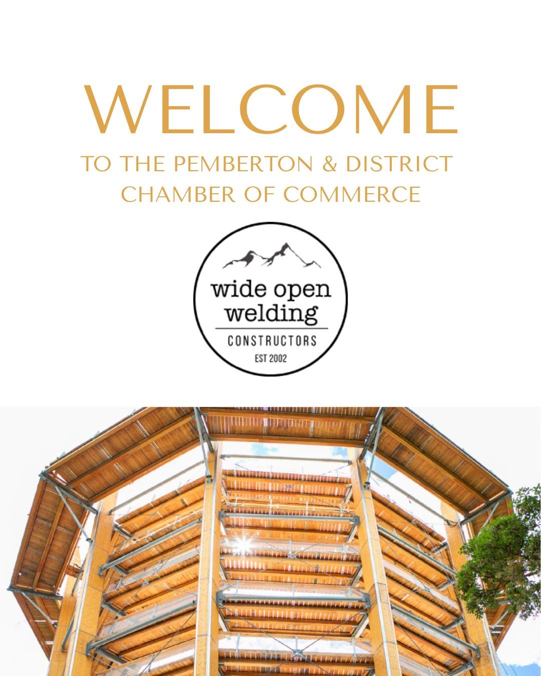 Welcome to the Pemberton Chamber, @wideopenwelding !

Wide Open Welding is a Pemberton-based steel fabrication company specializing in custom structural and architectural steel solutions throughout the Sea-to-Sky Corridor and coastal regions of BC.

