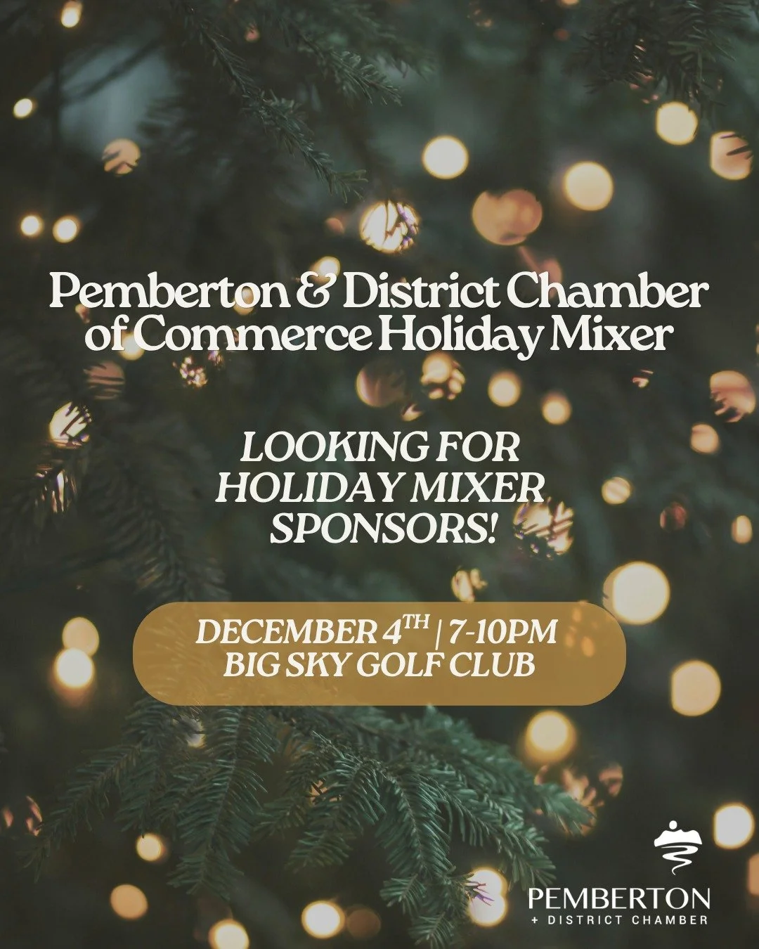 Holiday Mixer Sponsorship Call-Out / Save The Date! 

We are looking for event sponsors for this year's holiday mixer at Big Sky Golf Club. 

Available event sponsors include the Santa, elf and Grinch sponsorship opportunities. Each sponsorship packa