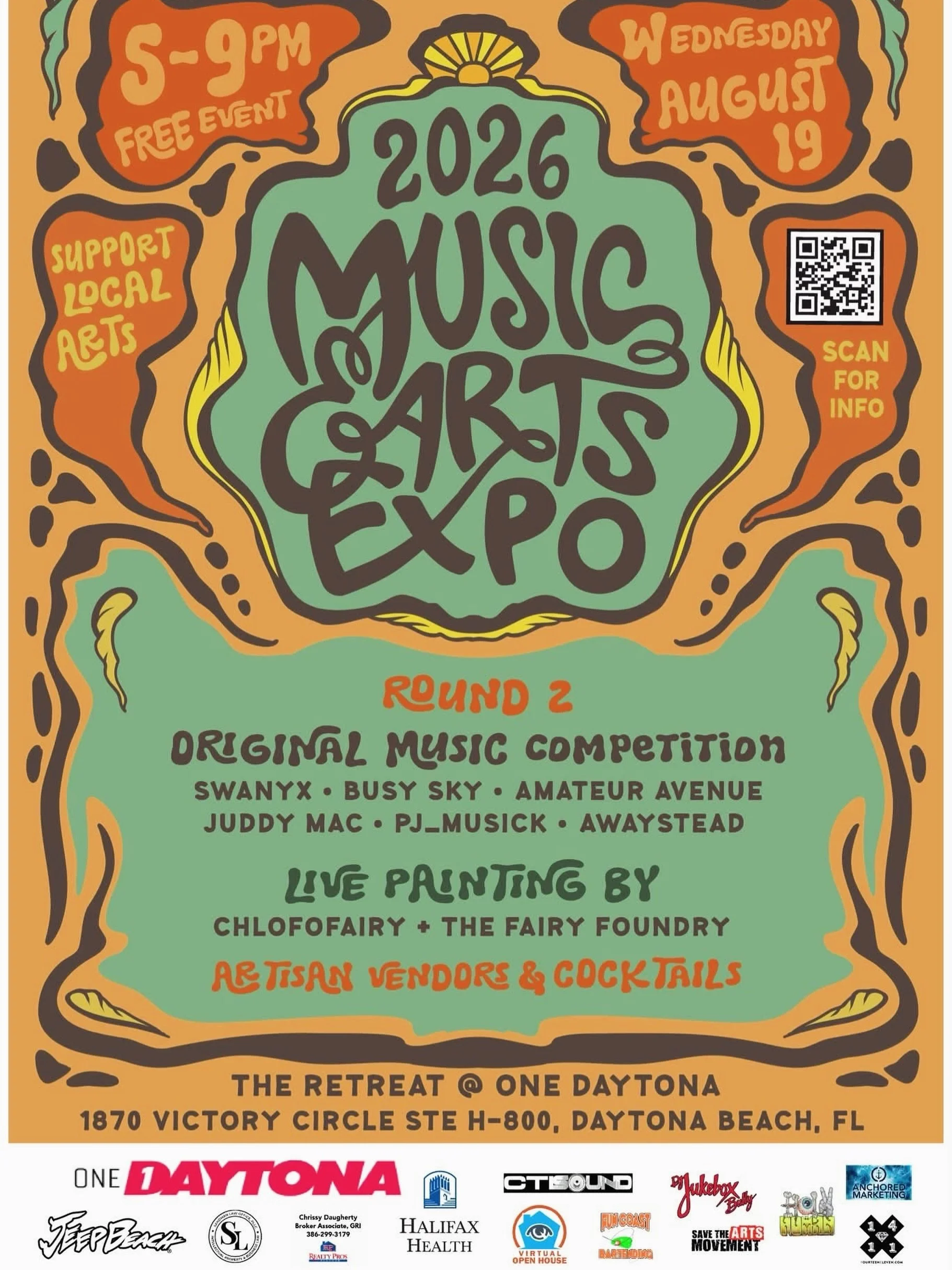 Hiiii friends! Last time I was invited to paint I went down sick right before, but I&rsquo;m really grateful to be invited back as a live painter for another round of the Music + Arts Expo! Come hang out and watch some live music, have some treats, a