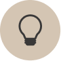 Icon of a light bulb on a circular background