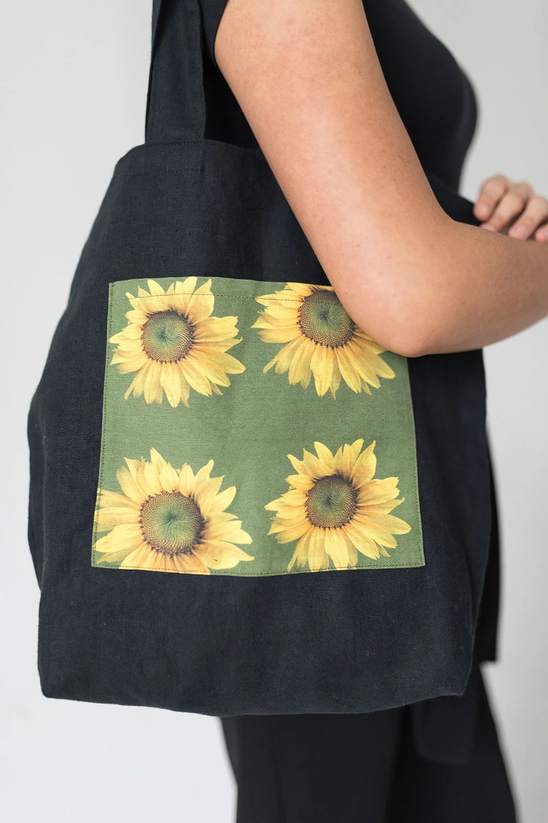 Sunflower Pocket Tote Bag