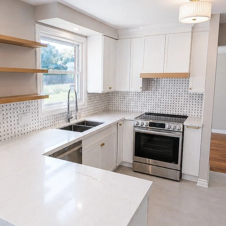 Niagara Falls Kitchen Before &amp; After.

Designed for a busy family, this space was completely reworked to improve flow, function, and connection to the rest of the home.

A lighter palette, custom storage, and key structural updates- removing unne