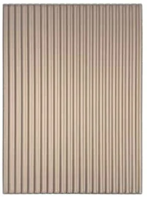 Close-up of a beige, vertically ridged metal or plastic surface.