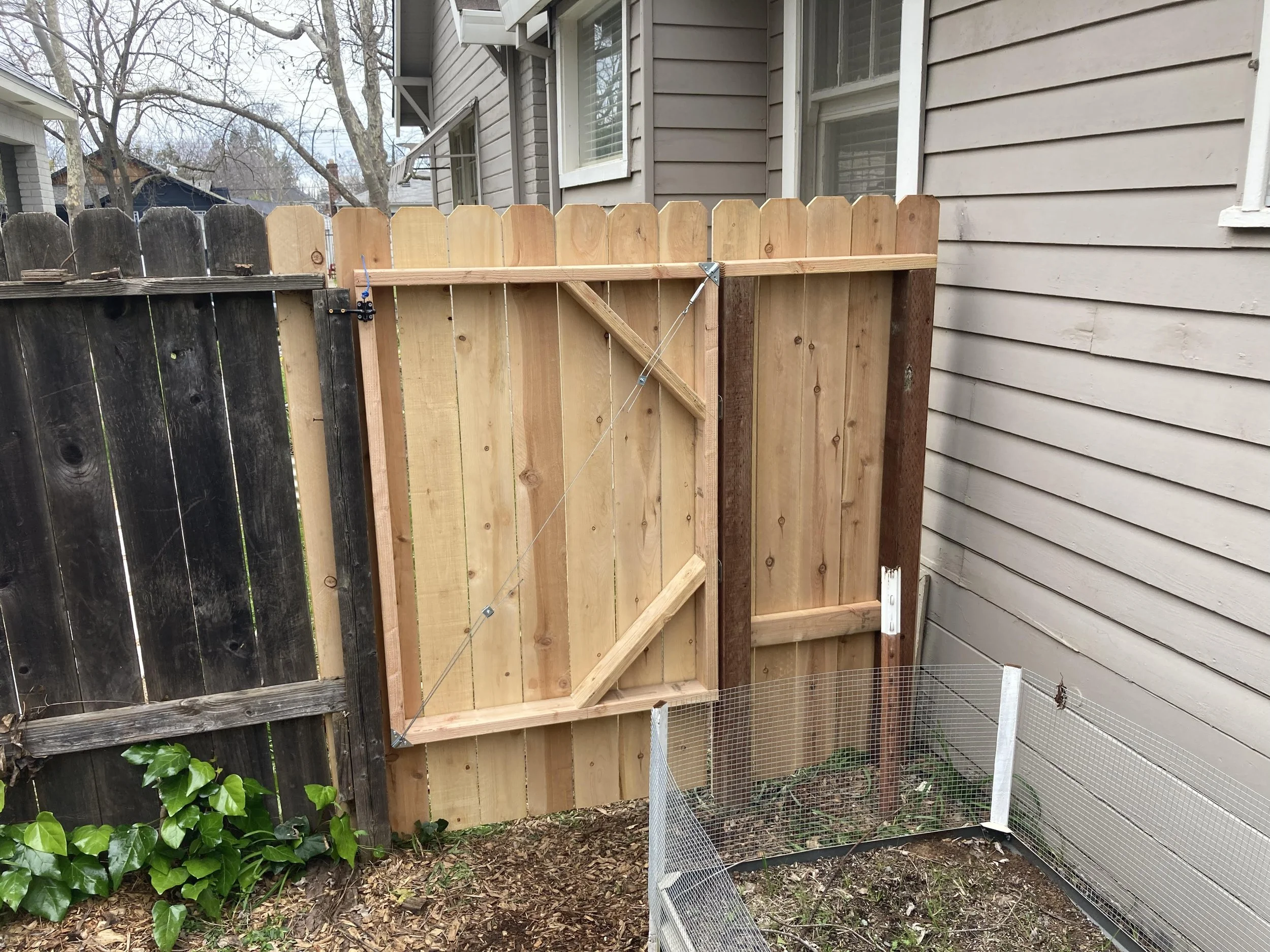 Repair fence and install gate