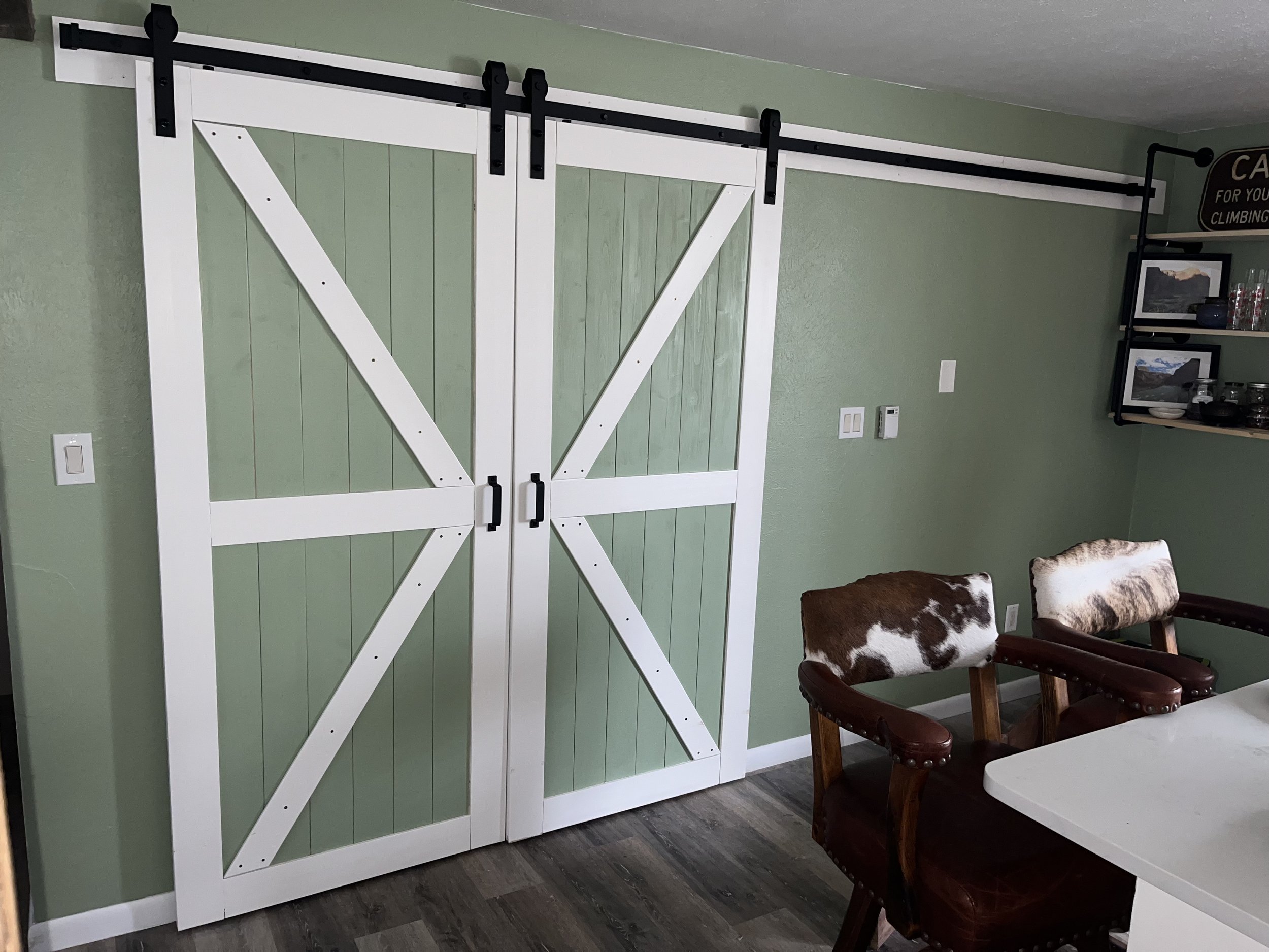 Barn door install and paint 