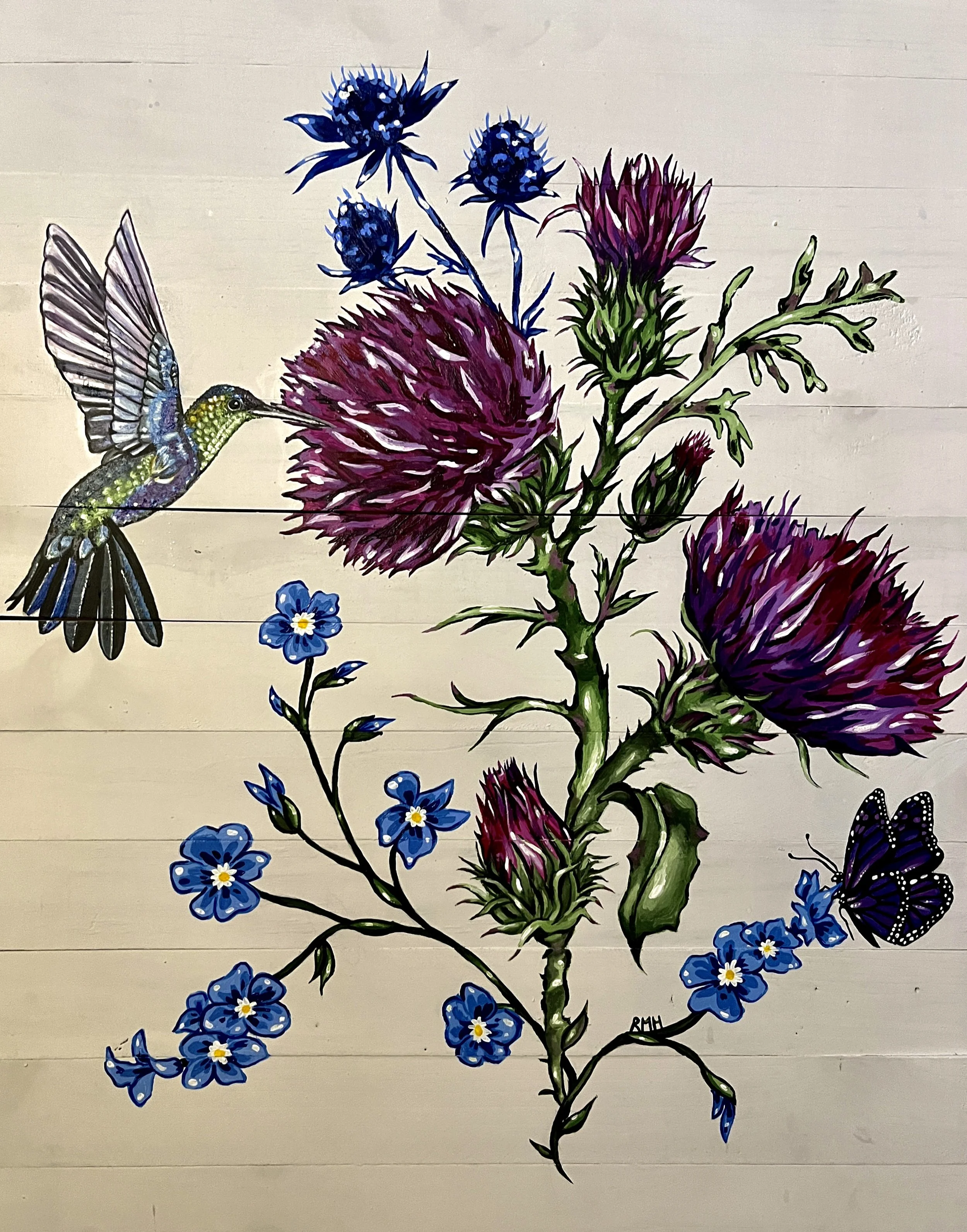 Commission: Hummingbird Joy (2024)
Acrylic on Wood