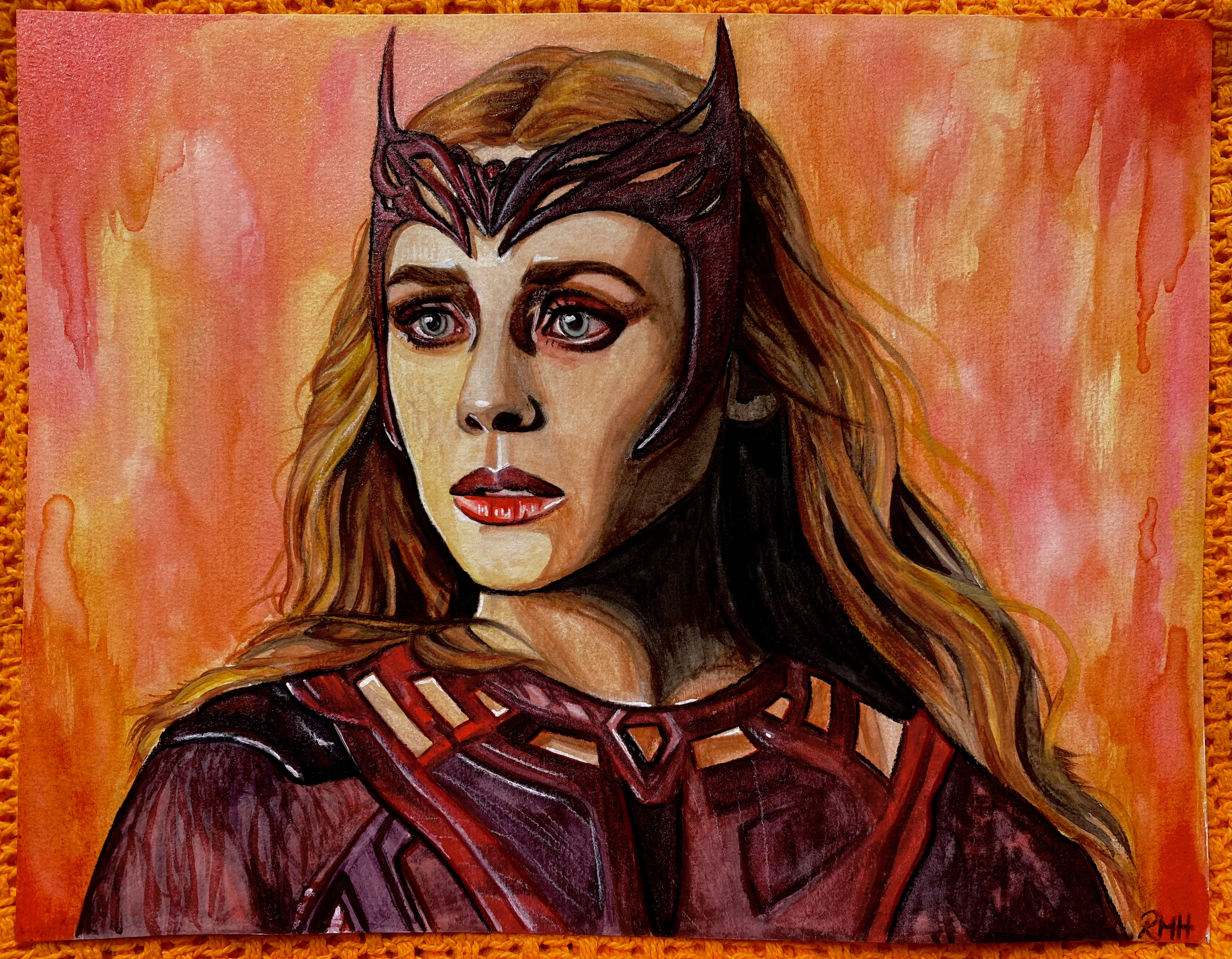 Gift: The Scarlet Witch (2022)
Watercolor, Acrylic & Pens