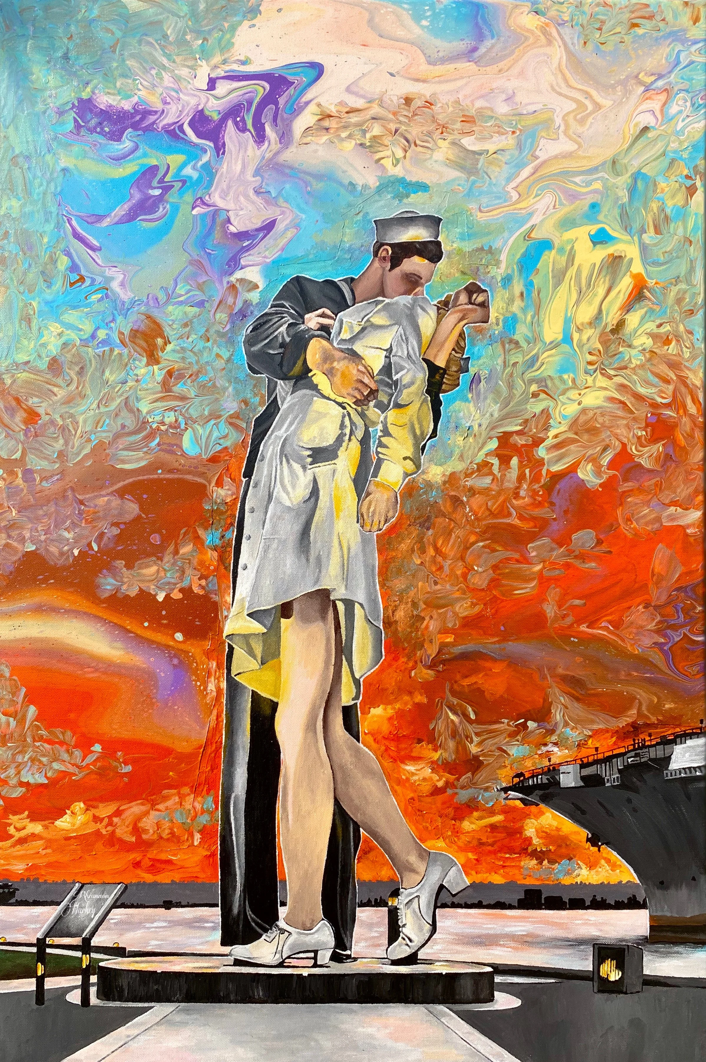 The Kissing Statue (2020)
Fluid Paint & Acrylic
20x24 in