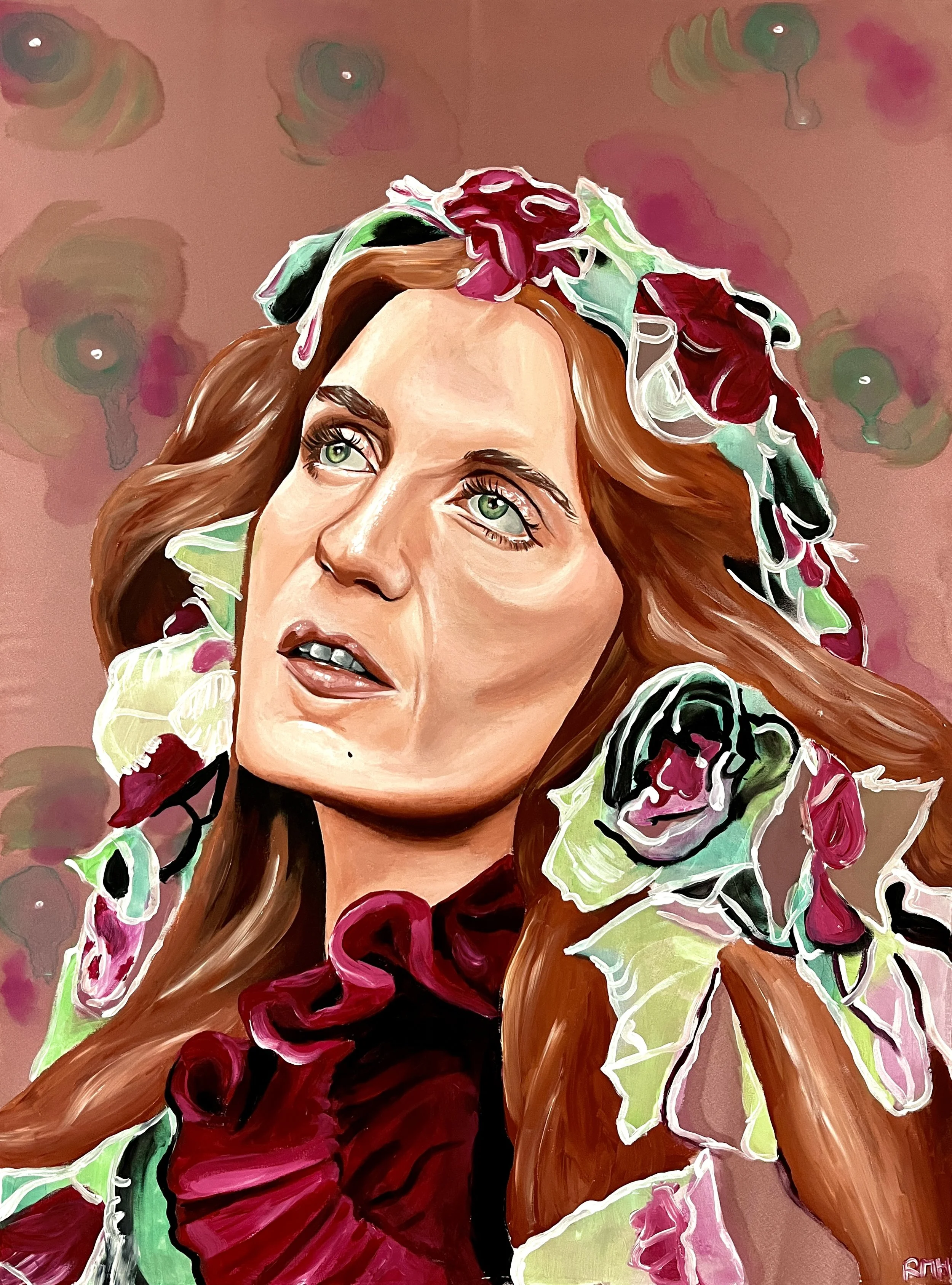 Music Heals: My Arms Emptied, The Skies Emptied (2023)
Acrylic on Stretched Fabric
18x24 in