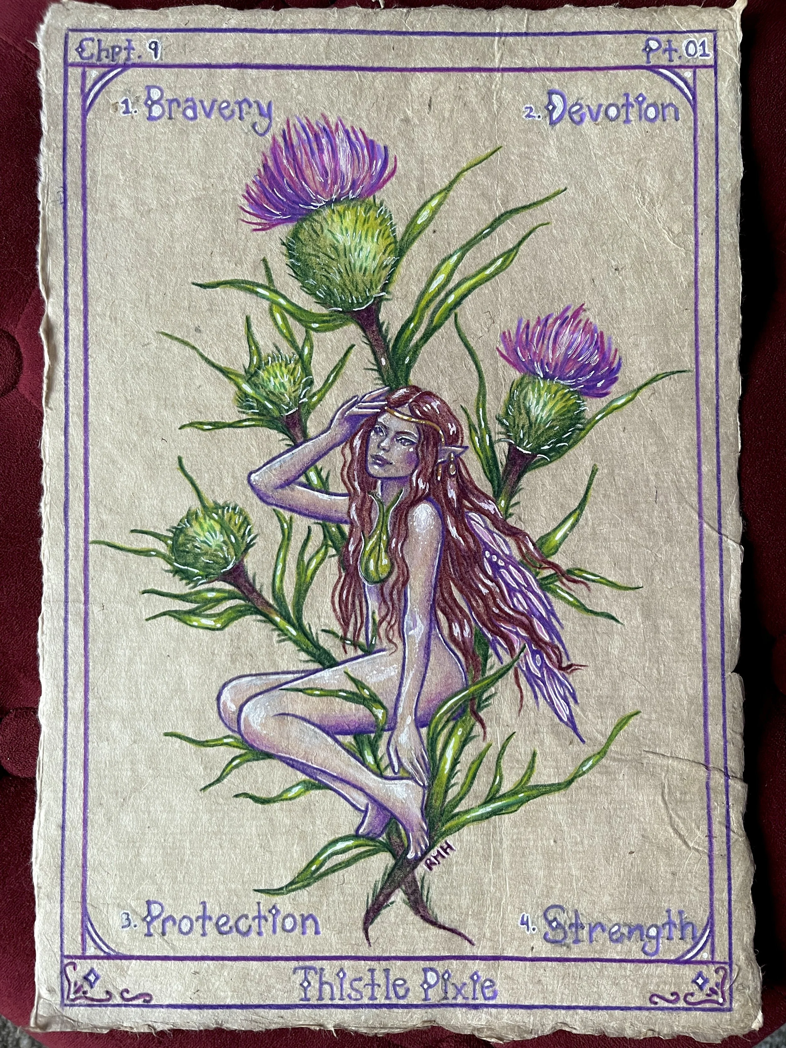 Gift: September Thistle Fairy (2024)
Colored Pencils & Pens