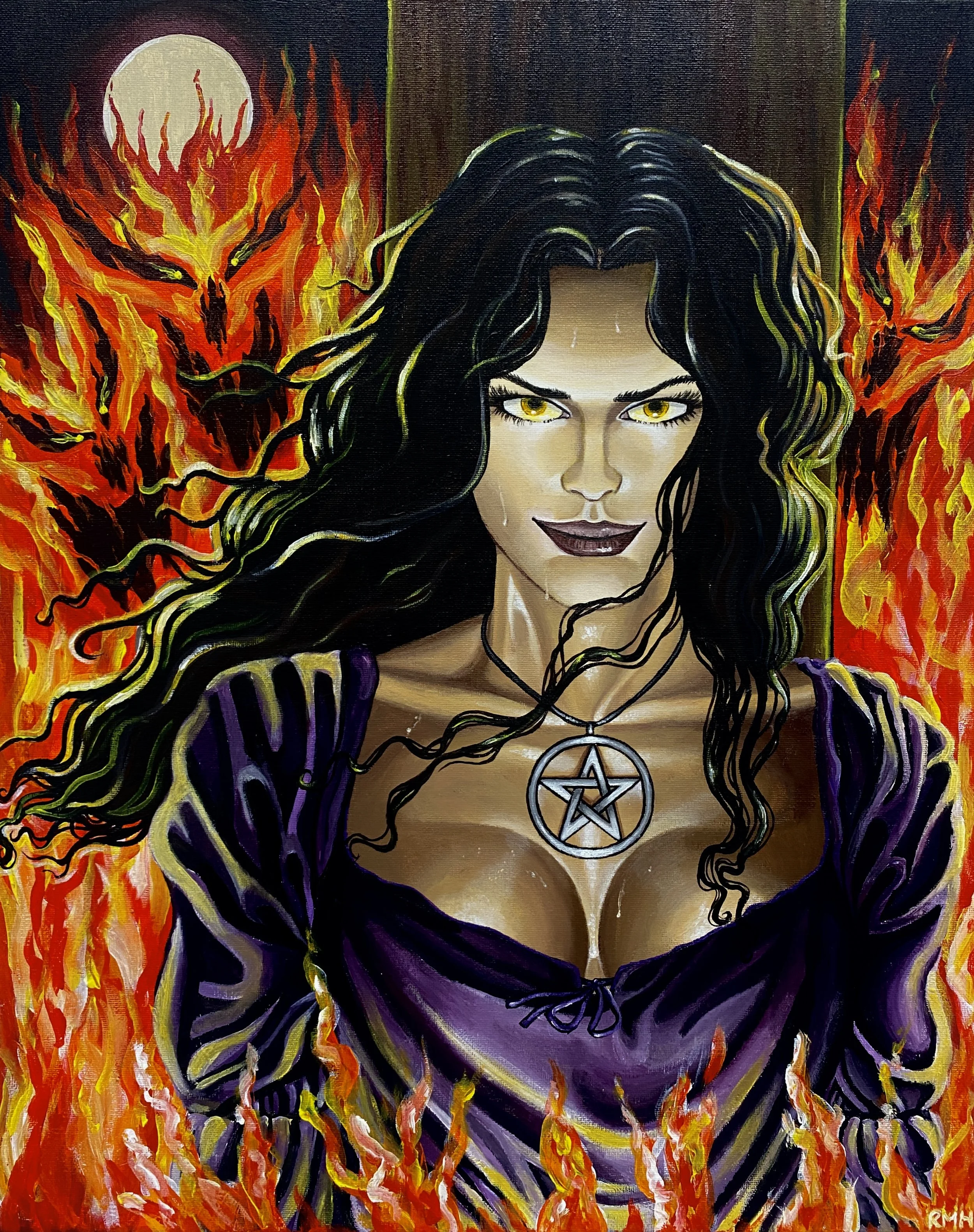 HUNTERS MOON: NICNEVEN WITCH
(2022) 
Acrylic 16x20 in