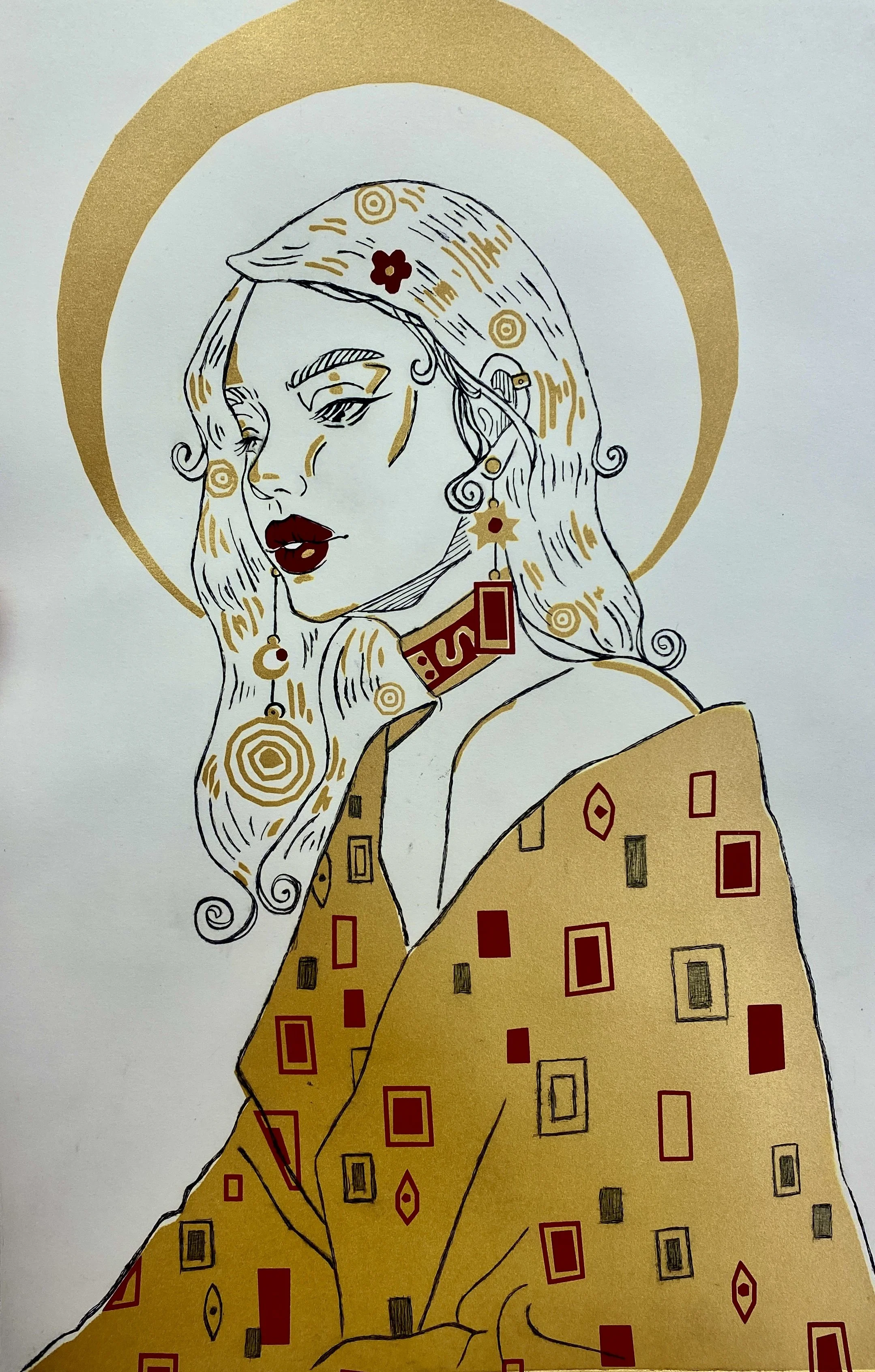 Golden Radiance (2023)
Screen Print & Drypoint Etching Print
11x17 in