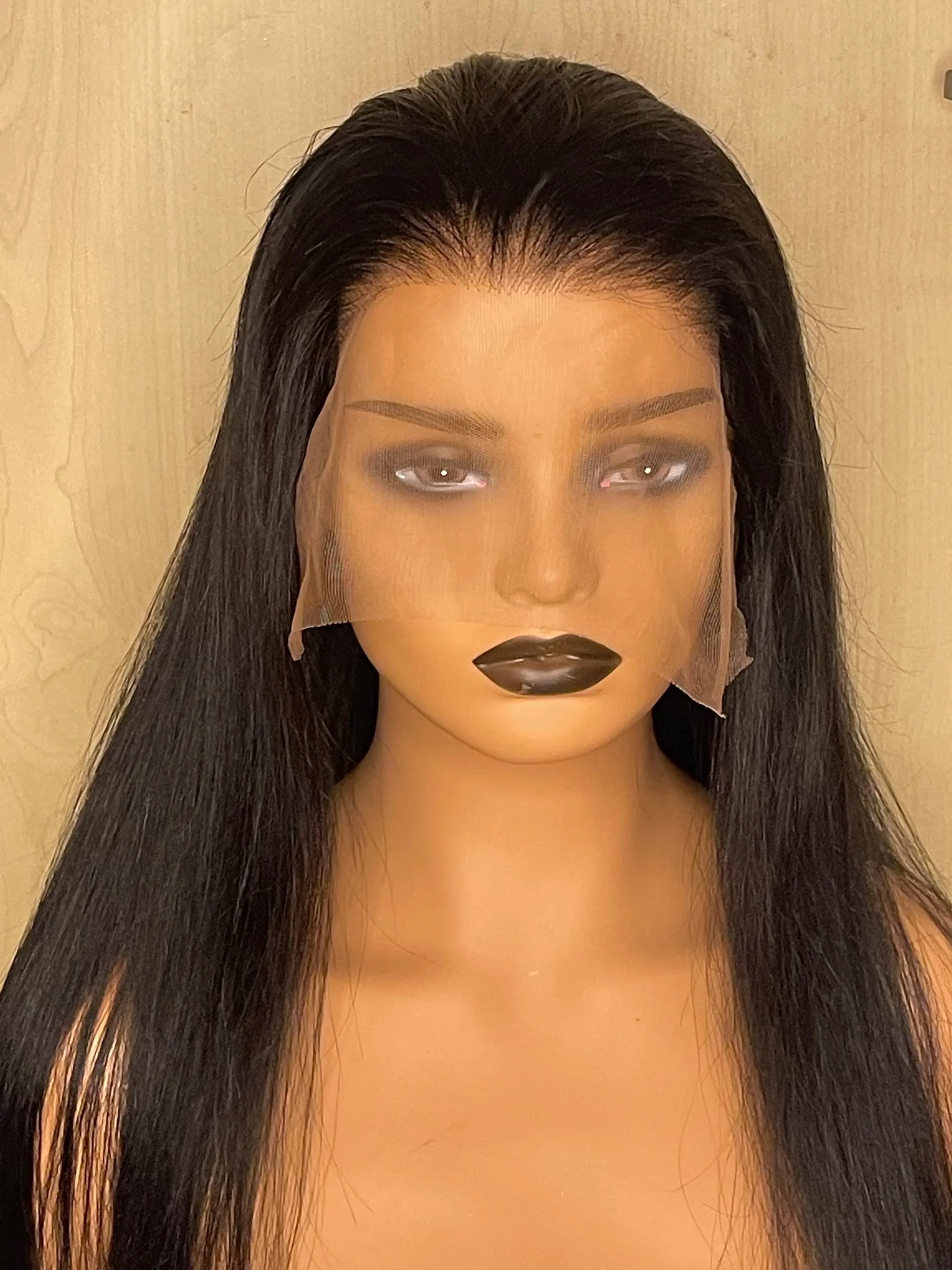 Luxury Black Brazilian Wig - 13x6 Transparent Lace Straight 200% Density