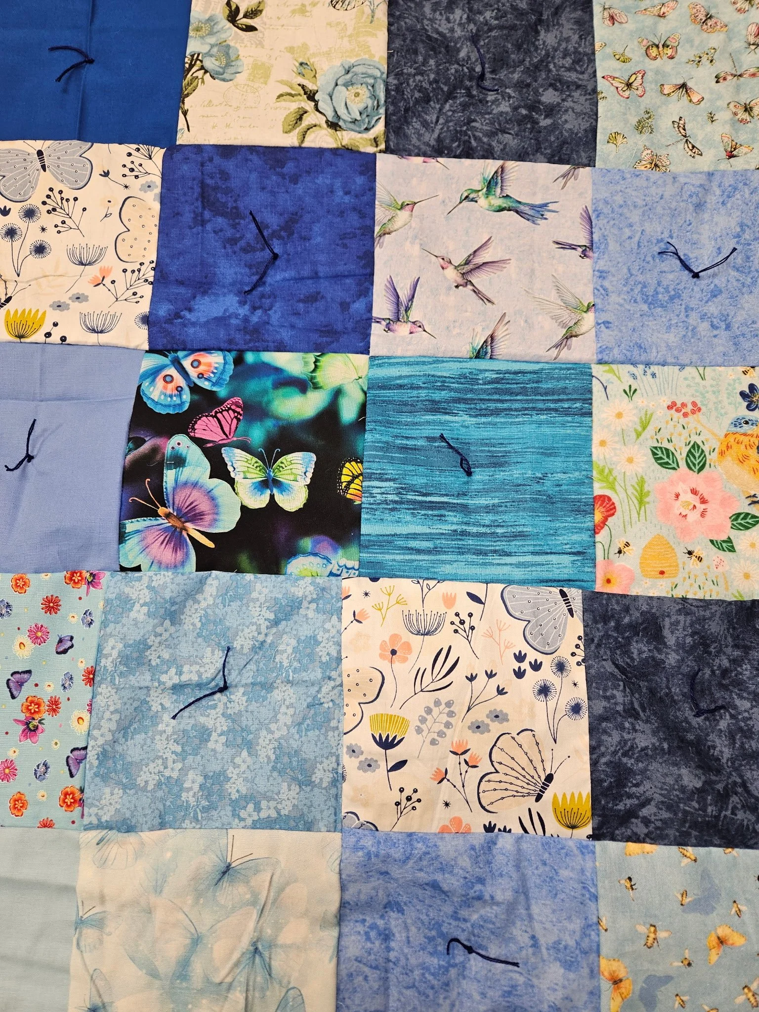 Birds and Butterflies Quilted Throw