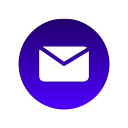 Email icon with white envelope on a blue circular background