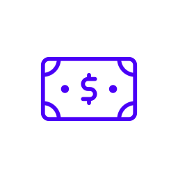 Simple line drawing of a dollar bill.