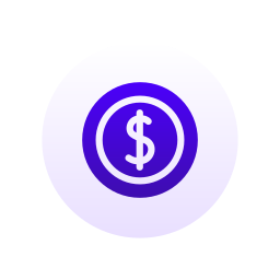 Icon of a dollar sign inside a circle, representing money or finance.