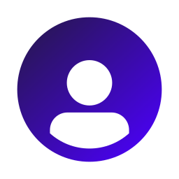Icon of a person with a purple background and a white silhouette.