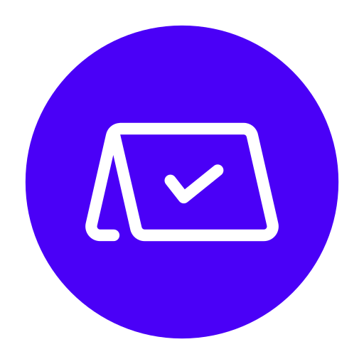 Icon of a calendar with a checkmark on it, representing scheduling or appointments.