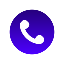 Phone receiver icon inside a purple circle