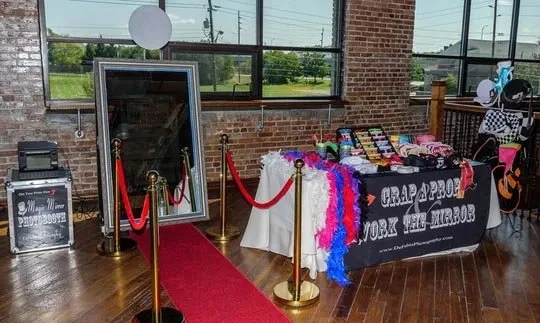 Make your next company event unforgettable with our Indianapolis corporate photo booth rentals. Interactive Magic Mirror, custom branding, unlimited prints, and an attendant.