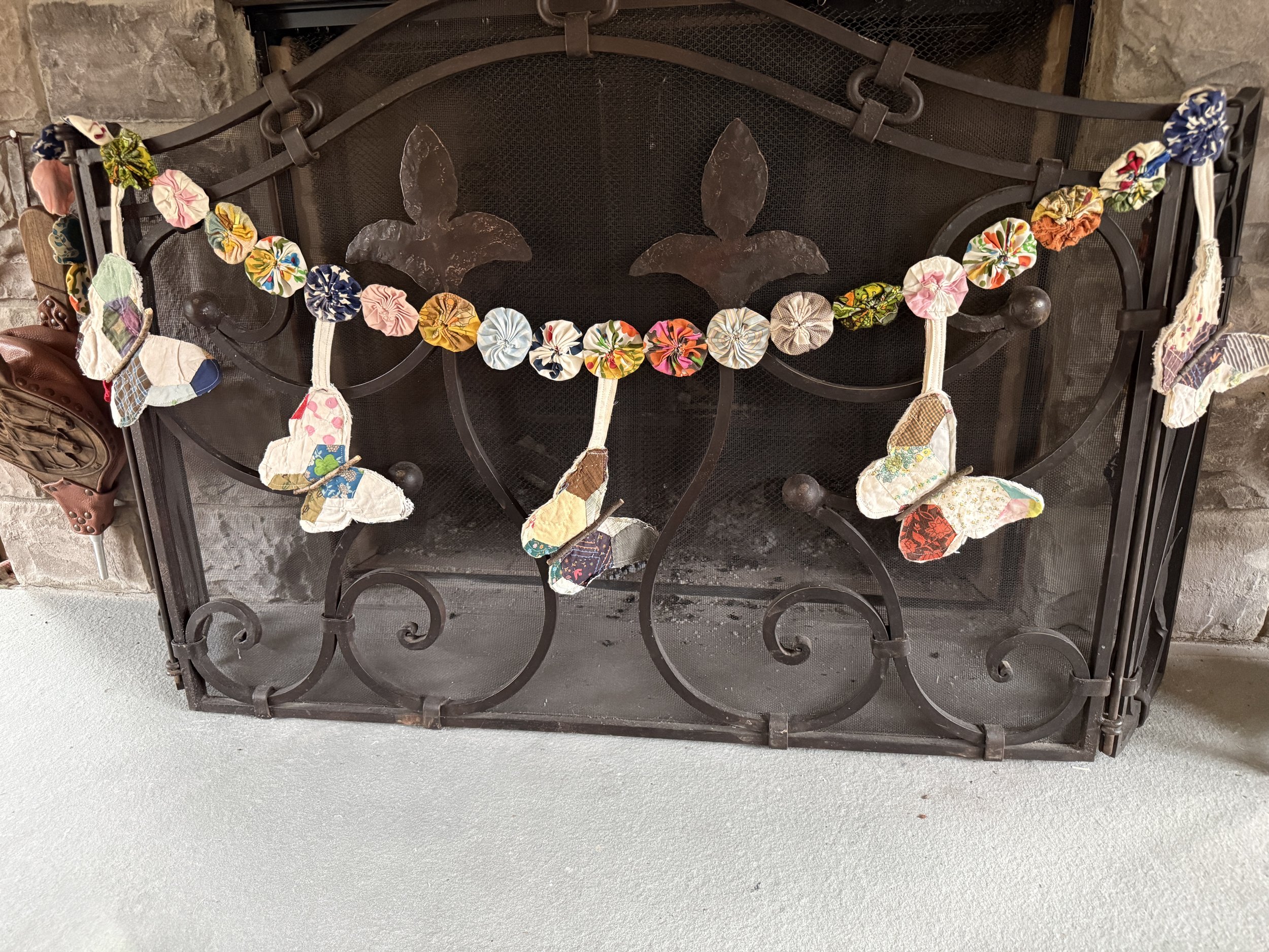 Vintage Quilted Butterfly Garland