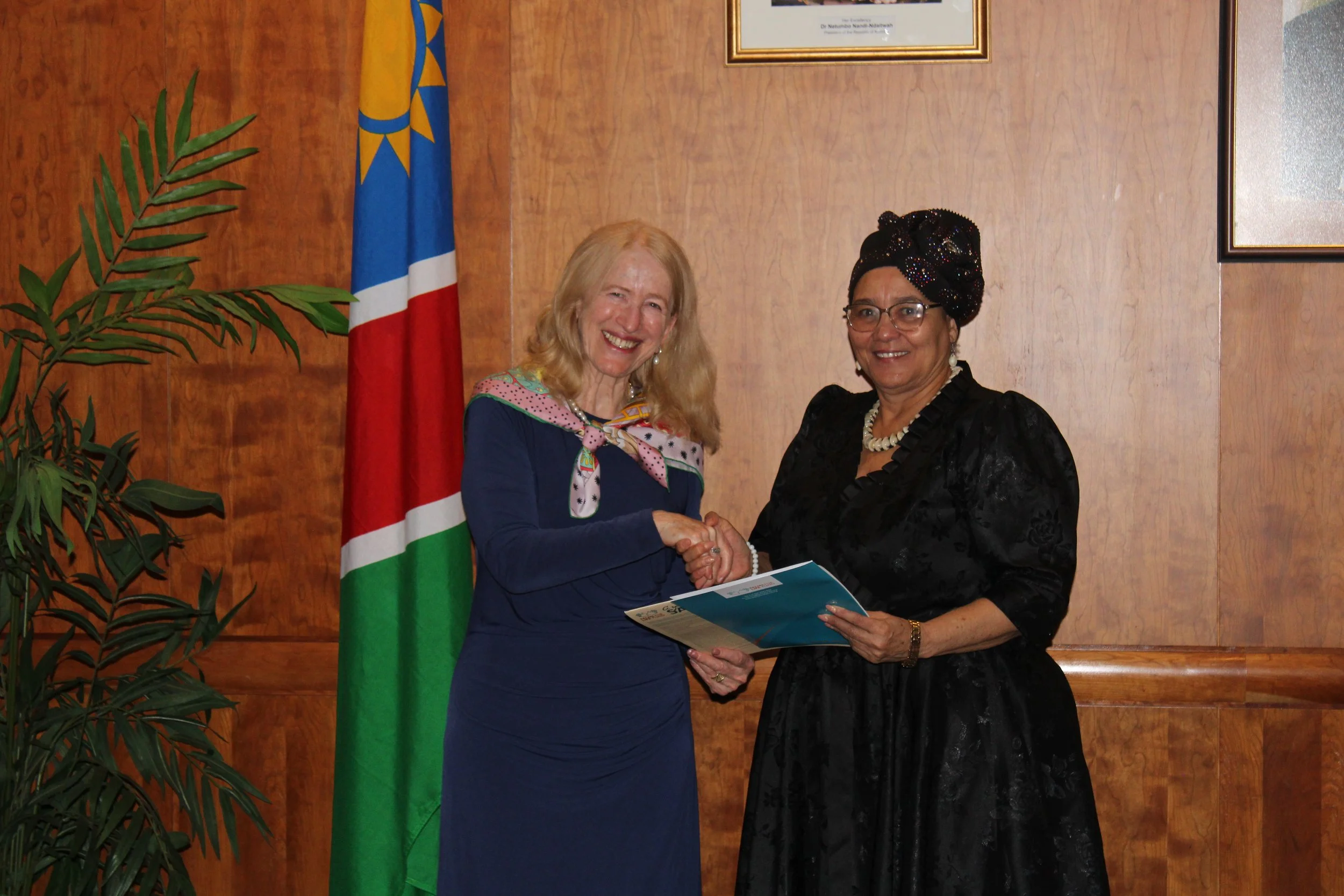 Hannah with the Vice President of Namibia.JPG