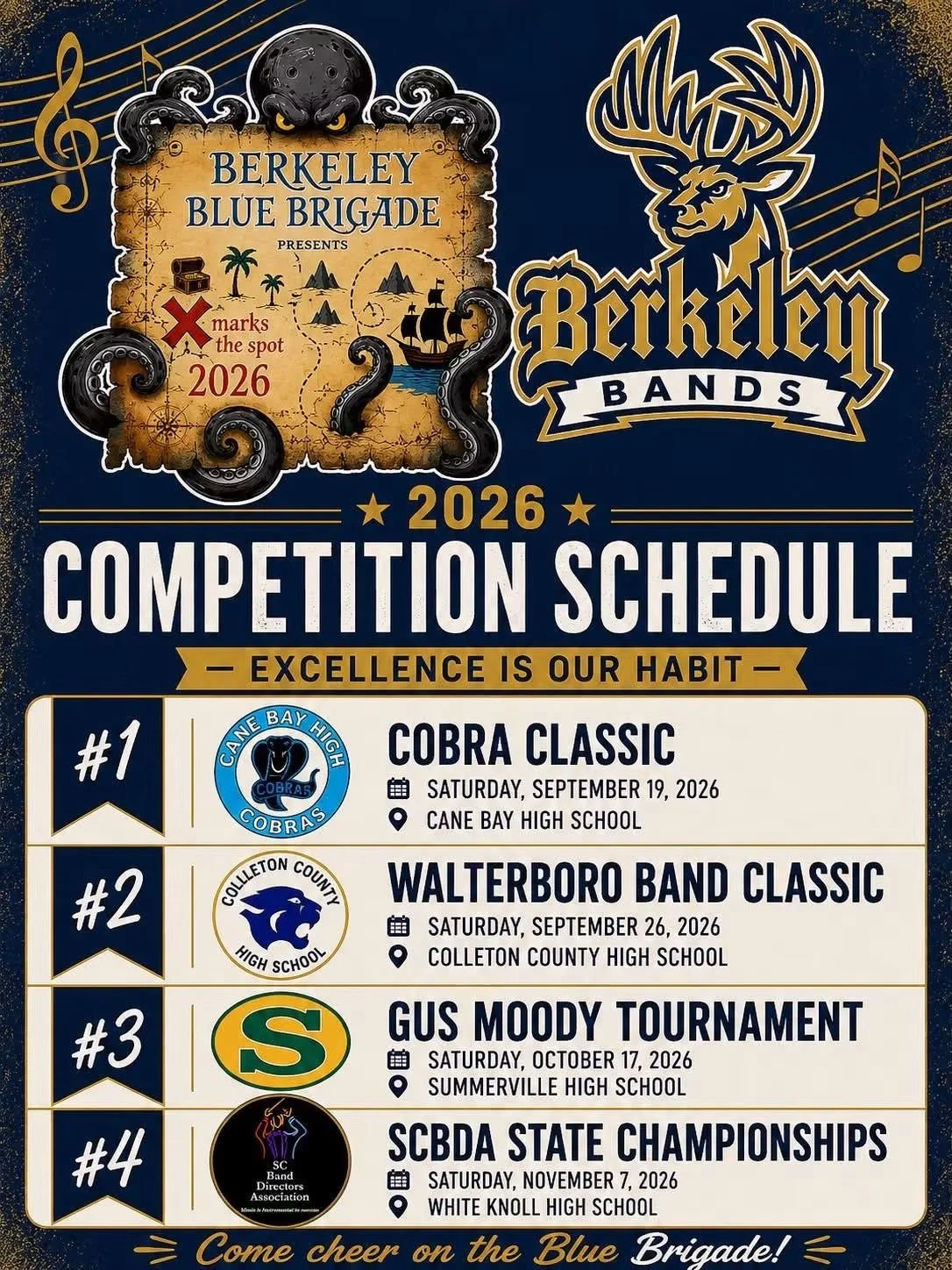 Blue Brigade Fall 2026 Competition Schedule