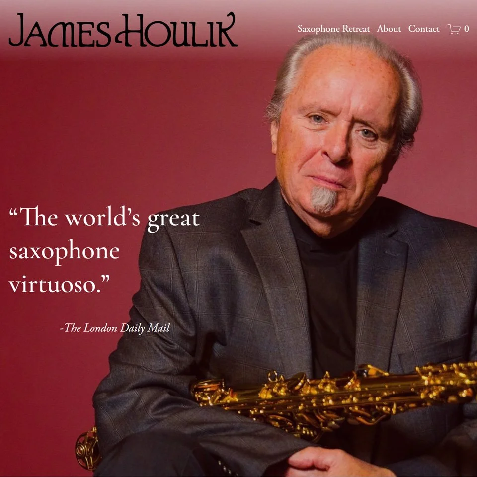 James Houlik website homepage. Opens the James Houlik website.