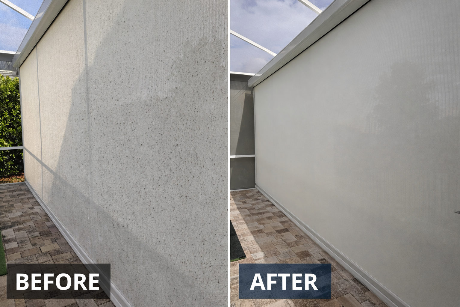 Soft washed a electric screen in Terra Vista, Florida