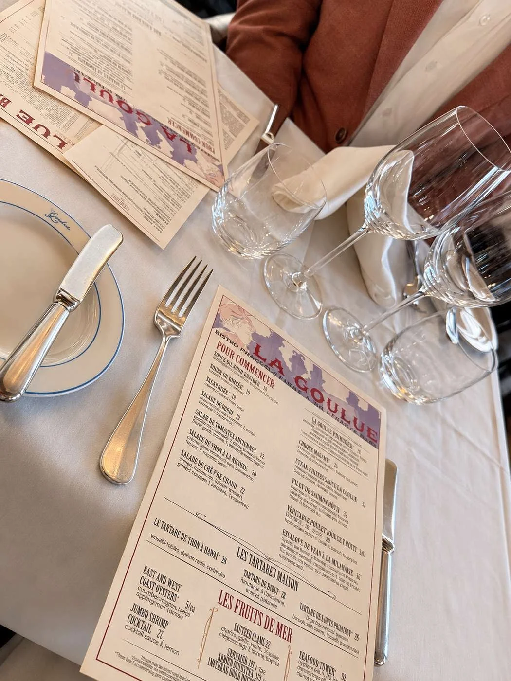 La Goulue Palm Beach Menu