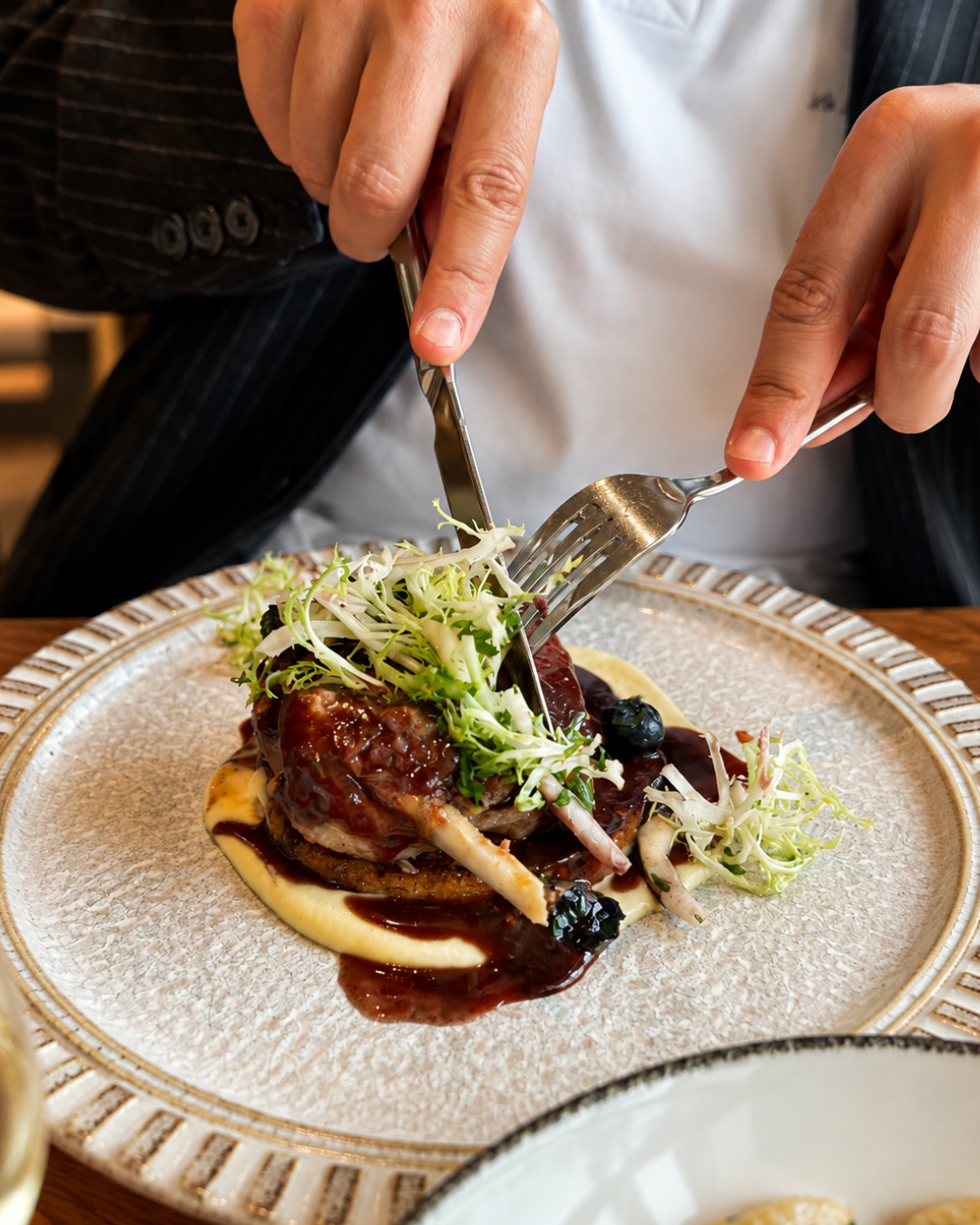 Crispy Duck on a Hoe Cake at Buccan Palm Beach