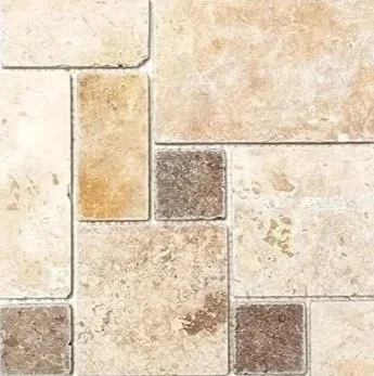 Pavimento de piedra en tonos beige y marrón.