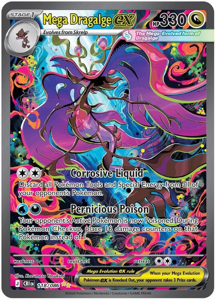 Mega Dragalge ex #118 Pokemon Chaos Rising NM