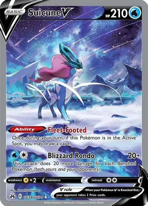 Suicune V #GG38 Pokemon Crown Zenith NM