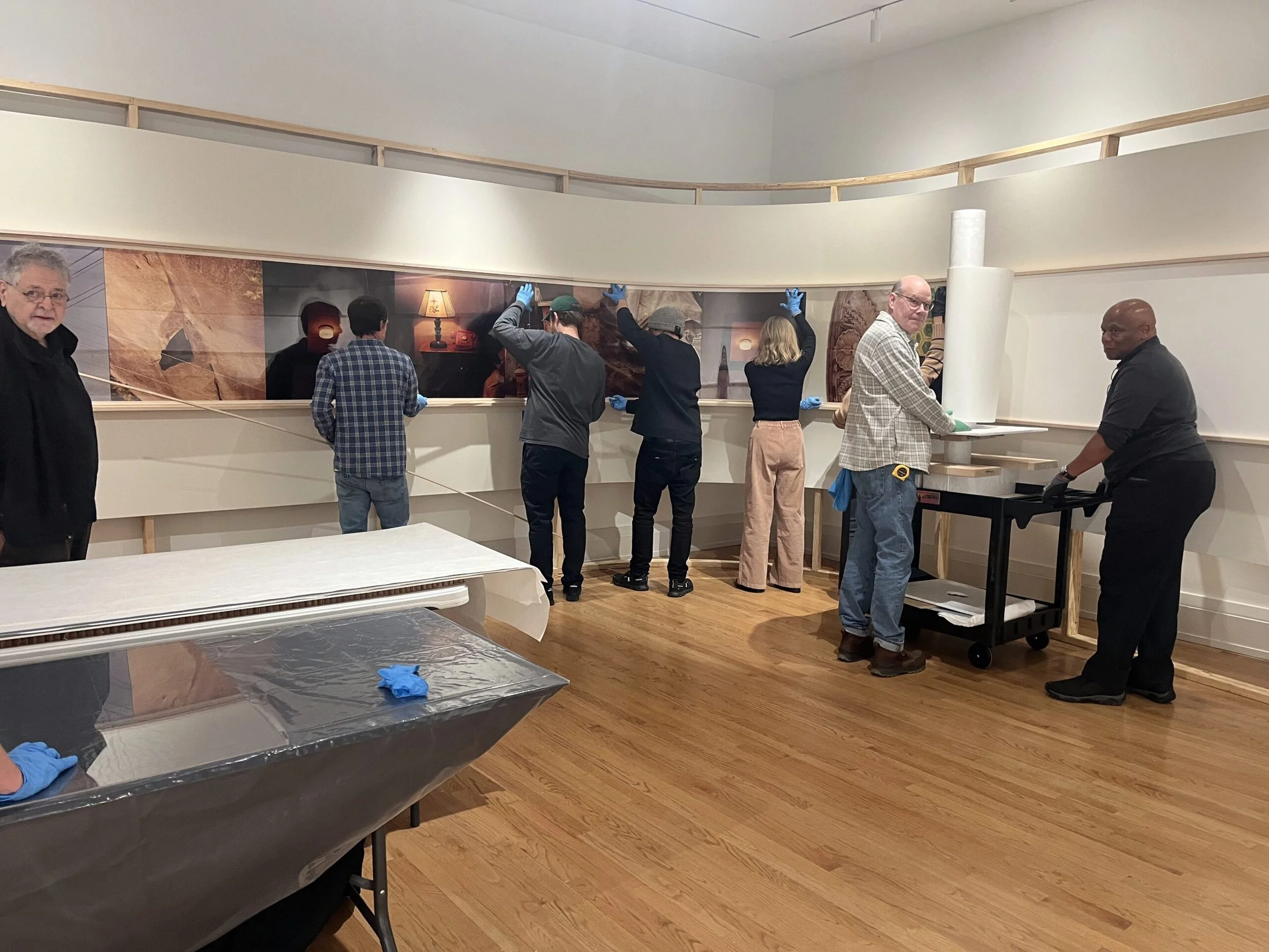 Rauschenberg 100 Exhibit - Gallery install