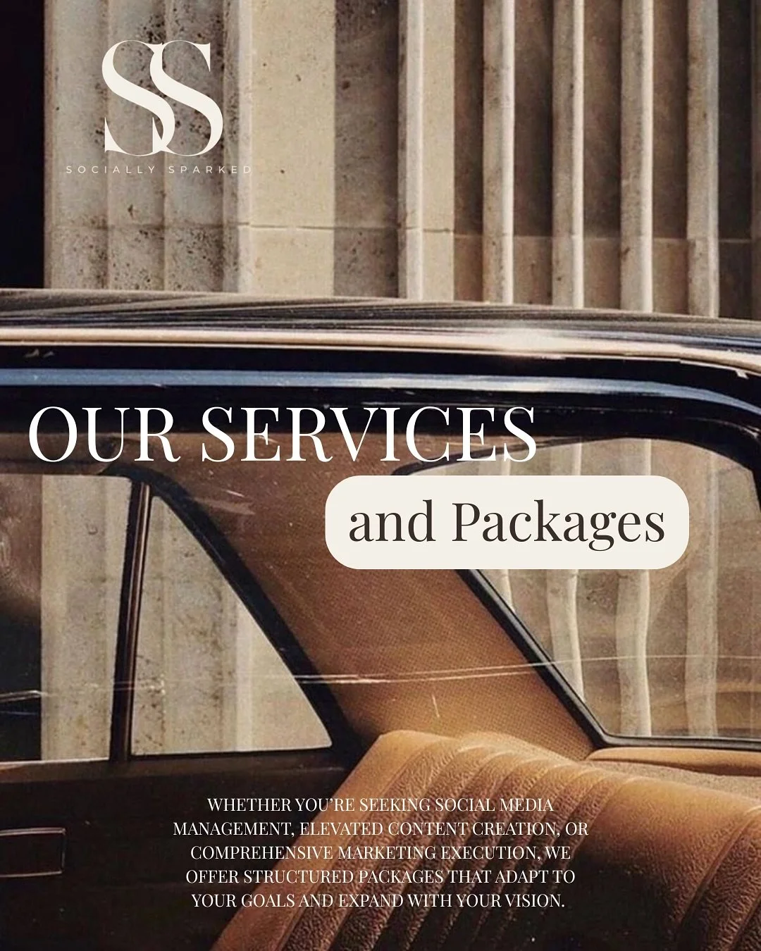 Our packages are not one-size-fits-all! 

Each of our service packages are designed to be tailored to your brand&rsquo;s needs and growth goals. 

Swipe to see what services we offer, and how we can help elevate your brand&rsquo;s digital presence! 
