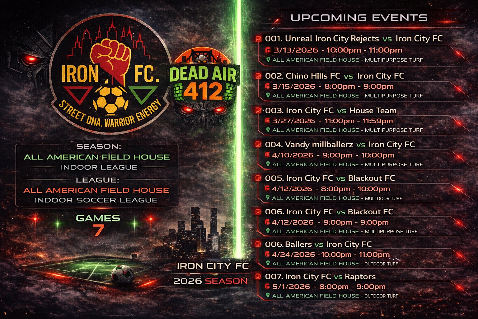 DEAD AIR 412 — 2026 SPRING SCHEDULE DROP