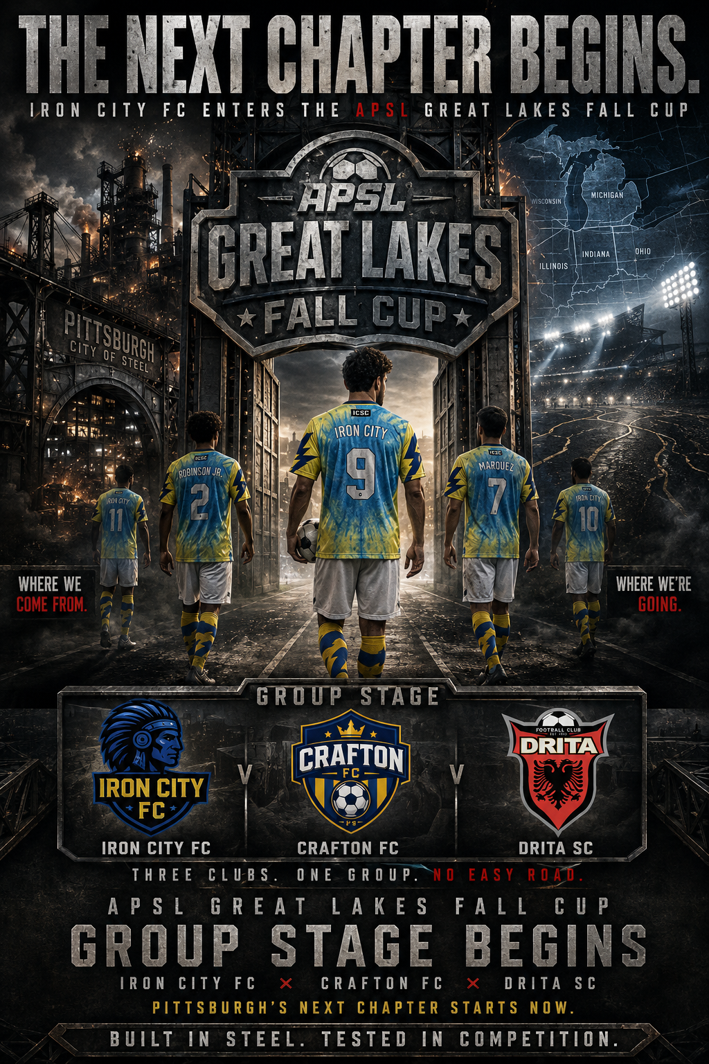 THE NEXT CHAPTER BEGINS: IRON CITY FC ENTERS THE APSL GREAT LAKES FALL CUP