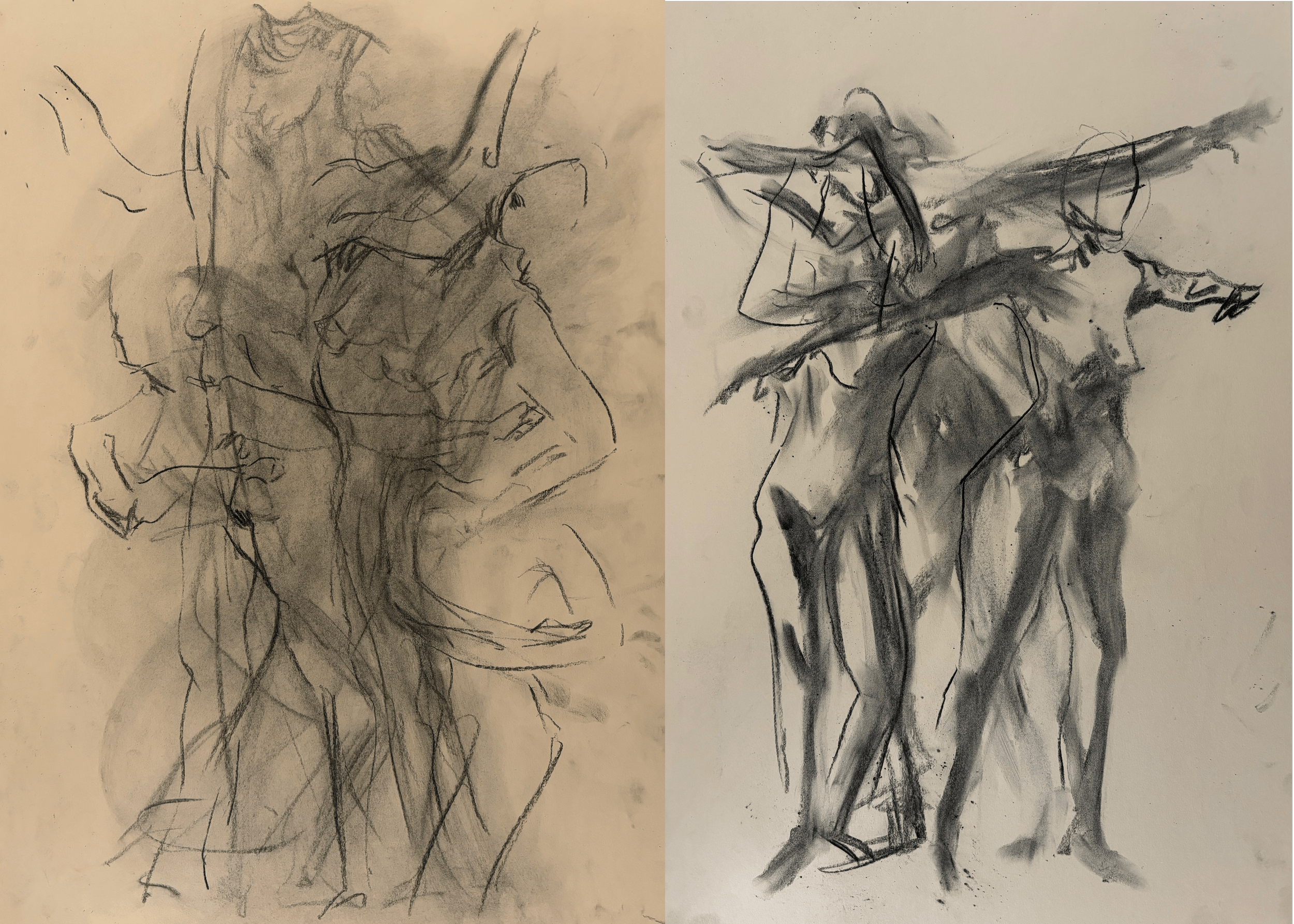 charcoal 2x 16" x 20"