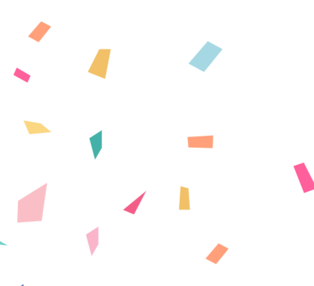 Colorful confetti pieces on a black background.