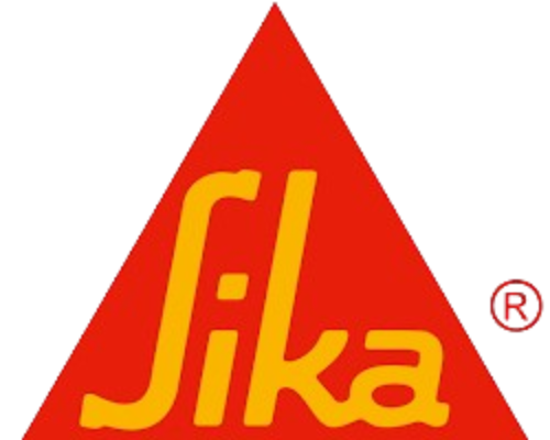 Sika logo with a red triangular background and yellow text.