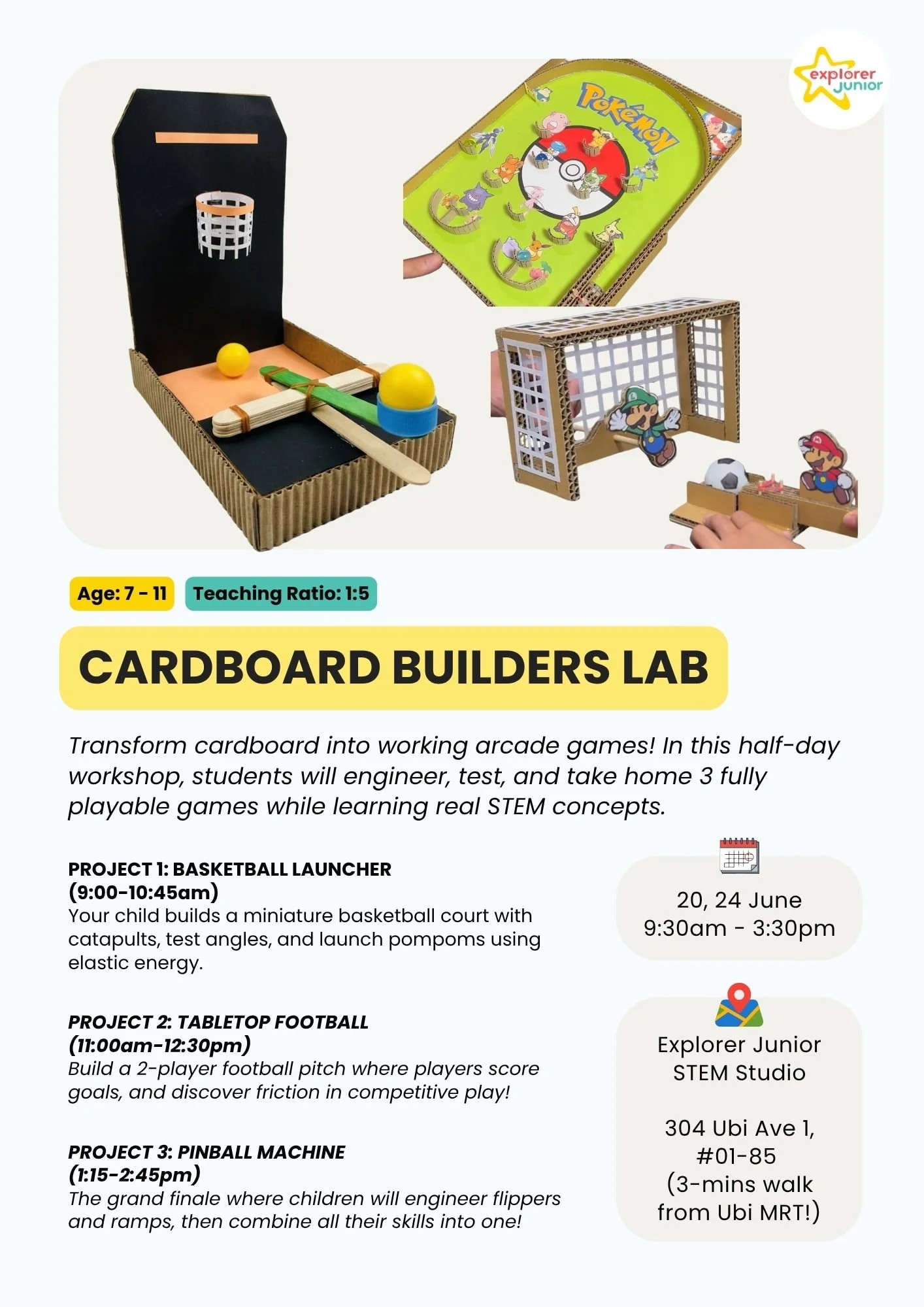 Jun Holidays STEM  Workshop Engineering Poster